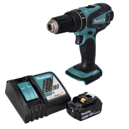 Makita DHP 456 RT1 Perceuse-visseuse à percussion sans fil 18 V 50 Nm + 1x Batterie 5,0 Ah + Chargeur