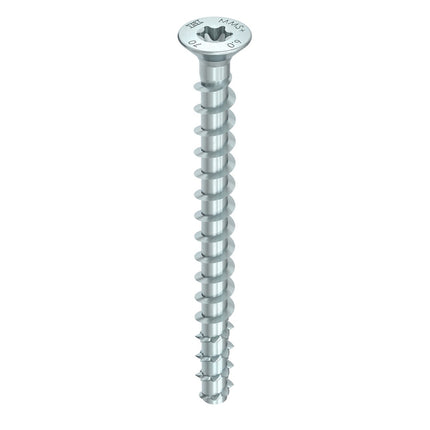 HECO MULTI MONTI plus F Vis d'ancrage 7,5x100mm, Vis à béton, Tête fraisée, T-Drive, Zinguée bleue, A2K, 50 pcs. (48517)