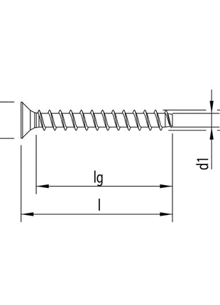 HECO MULTI MONTI plus F Vis d'ancrage 7,5x100mm, Vis à béton, Tête fraisée, T-Drive, Zinguée bleue, A2K, 50 pcs. (48517)