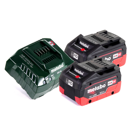 Metabo SB 18 LT BL Perceuse-visseuse à percussion sans fil 75 Nm 18V  + 2x Batteries 8,0 Ah + Chargeur + Coffret MetaBOX