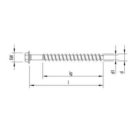 HECO MULTI MONTI plus SS Vis d'ancrage 12,0 x 140 mm, Vis à béton, Tête hexagonale,  Zingué bleu, A2K, 100 pcs. ( 4x 48415 )