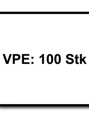 HECO TOPIX plus Vis à bois professionnelle 8,0 x 120 mm - 100 pièces (2x 61270) vis à bois à filetage total, tête plate, T-Drive, zingué bleu, A3K