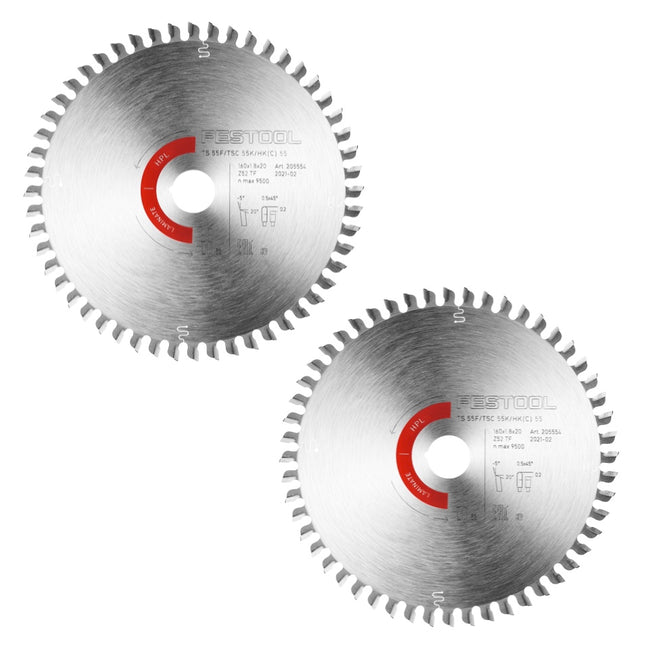 Festool Kreissägeblatt 2x Laminate/HPL HW 160 x 1,8 x 20 TF52 ( 2x 205554 ) für Tauchsägen TS 55 F, TSC 55 K & Handkreissägen HK 55, HKC 55 - Toolbrothers
