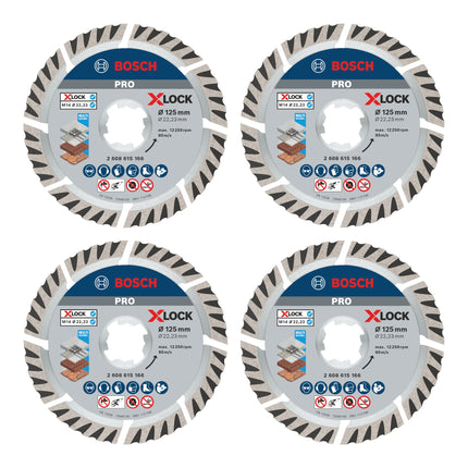 Bosch Expert X-LOCK Disque à tronçonner diamanté Standard for Universal 125 x 22,23 mm 4 pces ( 4x 2608615166 )