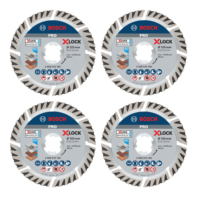 Bosch Expert X-LOCK Disque à tronçonner diamanté Standard for Universal 125 x 22,23 mm 4 pces ( 4x 2608615166 )