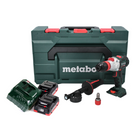 Taladro percutor a batería Metabo SB 18 LTX BL QI 18 V 130 Nm sin escobillas + 2 baterías 4,0 Ah + cargador + metaBOX