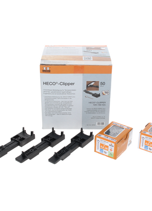 HECO set Clipper - 200 pièces (4x 62052) fixation invisible pour revêtements de terrasse sans rainure