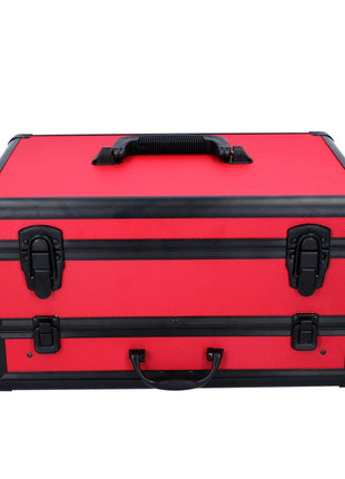 Toolbrothers TX Coffret de transport en aluminium rouge pour visseuse à percussion et Perceuse visseuse à percussion sans fil  + Set de forets, 70 pcs. + Insert cubique en mousse