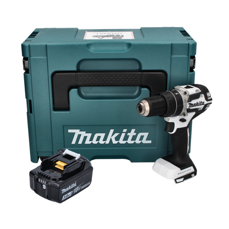 Makita DHP 484 F1J W Perceuse-visseuse à percussion sans fil 18 V 54 Nm Brushless + 1x Batterie 3,0 Ah + Makpac - sans chargeur