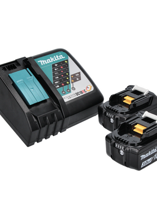 Makita DHP 484 RFJ W Perceuse-visseuse à percussion sans fil 18 V 54 Nm Brushless + 2x Batteries 3,0 Ah + Chargeur + Makpac