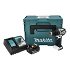 Makita DHP 484 RT1J W Perceuse-visseuse à percussion sans fil 18 V 54 Nm Brushless + 1x Batterie 5,0 Ah + Chargeur + Makpac