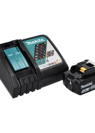 Makita DHP 484 RT1J W Perceuse-visseuse à percussion sans fil 18 V 54 Nm Brushless + 1x Batterie 5,0 Ah + Chargeur + Makpac