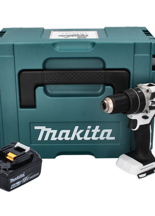 Makita DHP 484 G1J W Perceuse-visseuse à percussion sans fil 18 V 54 Nm brushless + 1x Batterie 6,0 Ah + Makpac - sans chargeur