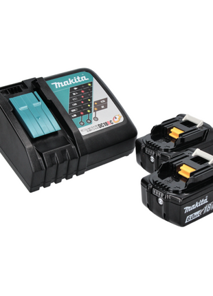 Makita DHP 484 RGJ W Perceuse-visseuse à percussion sans fil 18 V 54 Nm Brushless + 2x Batteries 6,0 Ah + Chargeur + Makpac