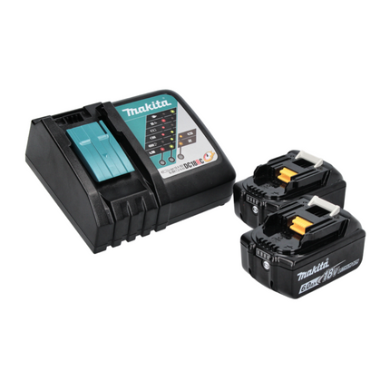 Makita DHP 484 RGJ W Perceuse-visseuse à percussion sans fil 18 V 54 Nm Brushless + 2x Batteries 6,0 Ah + Chargeur + Makpac