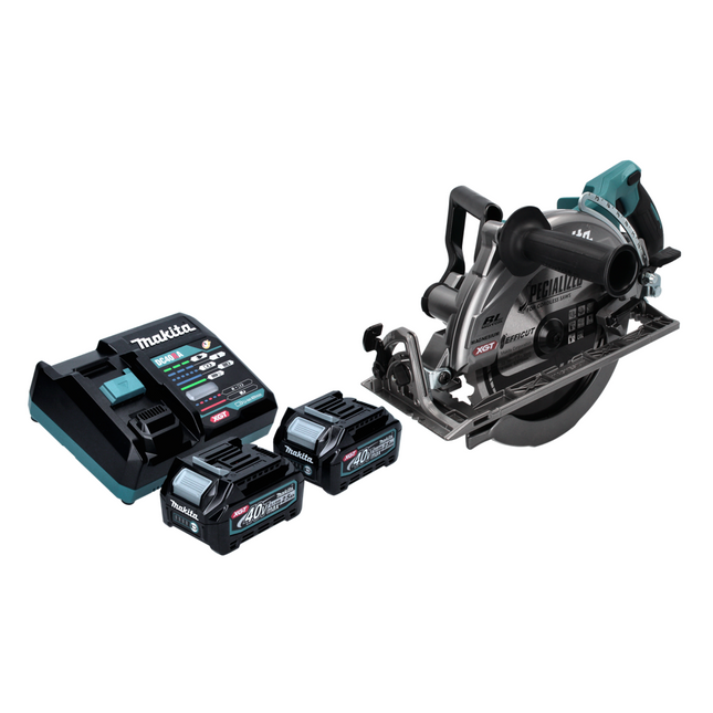 Makita RS 002 GD2 Scie circulaire portative sans fil 40 V max. 260 mm Brushless + 2x batterie 2,5 Ah + chargeur