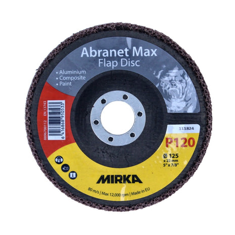 Mirka ABRANET MAX T29 Set de disques à lamelles 125mm, 22 mm, ALOX 120, pour aluminium, composites, peinture, 40 pcs. (40x 8896700112)