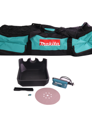 Makita DSL 800 RFX ponceuse à long col avec batterie 18 V 225 mm sans balais + 2x batteries 3,0 Ah + chargeur + accessoires + sac