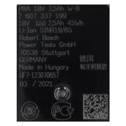 Bosch Kit de démarrage pour tous les outils Home & Garden du système 18 V POWER FOR ALL : 1x Batterie PBA 2,5 Ah + Chargeur AL 1830 (1600A00K1P)