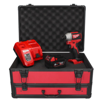 Milwaukee M18 BLID2-501FC TX Visseuse à percussion sans fil 180Nm 1/4" 18V Brushless + 1x Batterie 5,0 Ah + Chargeur + Coffret TX