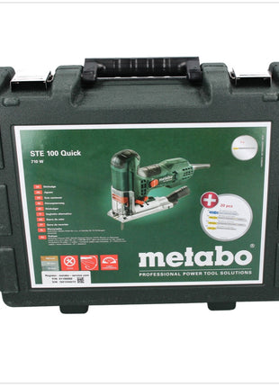 Metabo STE 100 Quick 710 W Scie sauteuse (601100900) + 21x Lames de scie sauteuse + Buse d'aspiration + Verre de protection + Mallette