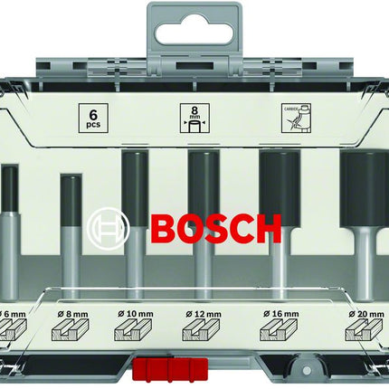 Bosch Set de fraises droites 6/8/10/12/16/20 mm, Queue de 6 mm, 6 pcs. ( 2607017465 )