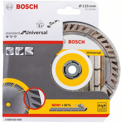 Bosch Standard for Universal disque à tronçonner diamanté 125 x 22,23 mm ( 2608615059 ) pour béton, acier-béton, brique, calcaire et sable-pierre