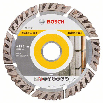 Bosch Standard for Universal disque à tronçonner diamanté 125 x 22,23 mm ( 2608615059 ) pour béton, acier-béton, brique, calcaire et sable-pierre
