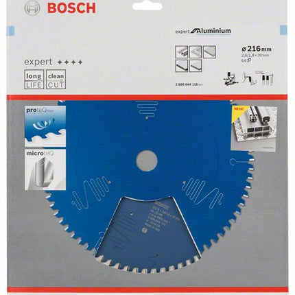 Bosch Lame de scie circulaire Expert for Aluminium, 216 x 30 x 2,6 mm, 64 dents (2608644110)