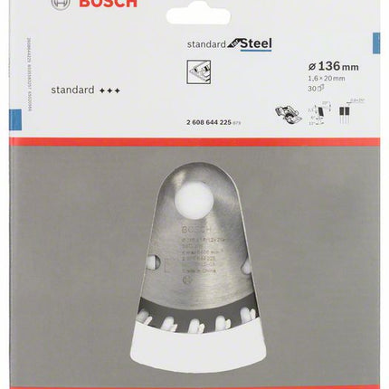Bosch Kreissägeblatt Standard for Steel 136 x 20 x 1,6 mm 30 Zähne ( 2608644225 ) - Toolbrothers