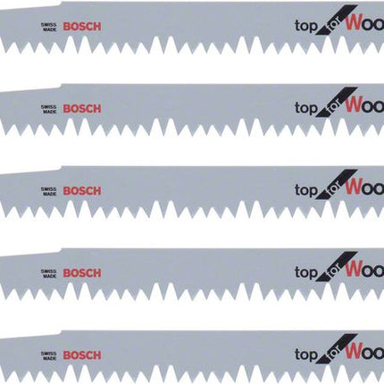 Bosch 5 Säbelsägeblätter 240 mm Top for Wood S 1531 L / S1531L ( 2608650676 ) - Toolbrothers