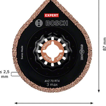 Bosch EXPERT 3 Max AVZ 70 RT4 Décapant à mortier Remover Starlock 87 x 70 mm - 1 pièce (2608900041)