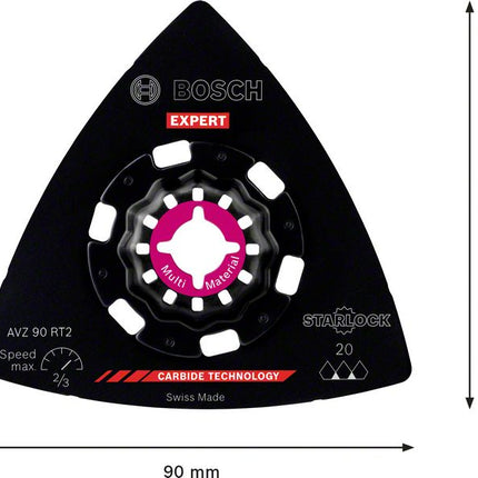 Bosch EXPERT AVZ 90 RT2 Schleifplatte Starlock 90 mm K20 1 Stk. ( 2608900045 ) Multimaterial Carbide - Nachfolger von 2608664351 - Toolbrothers