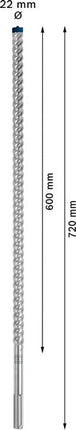 Bosch Expert SDS Max-8X Foret pour marteau perforateur 22 x 720 mm  pour béton armé / pierre, Carbide Technology ( 2608900235 )