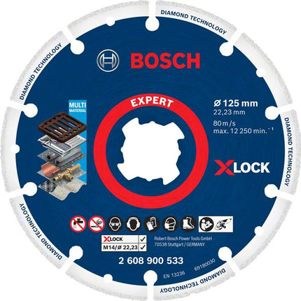 Bosch X-LOCK Diamant Metallscheiben Trennscheibe 125 x 22,23 mm ( 2608900533 ) Expert 1 Stk. für X-LOCK Winkelschleifer - Toolbrothers