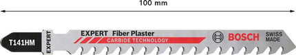 Bosch EXPERT Lames de scie sauteuse Fiber Plaster T 141 HM 100 mm - 3 pièces (2608900563)