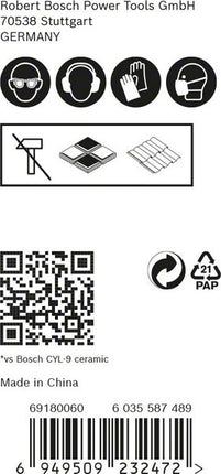 Bosch EXPERT HardCeramic HEX-9 jeu de forets 5,0 - 8,0 x 90 mm - 3 pièces (2608900595) Technologie carbure