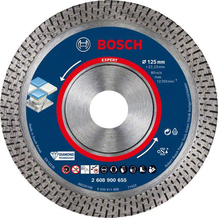 Bosch EXPERT HardCeramic Disque à tronçonner diamanté, 125 x 22,23 mm, Diamond Technology, 1 pc. (2608900655)