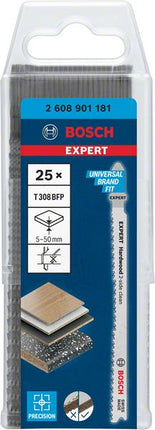 Bosch EXPERT Lames de scie sauteuse Hardwood 2 side clean T 308 BFP 117 mm - 25 pièces (2608901181)