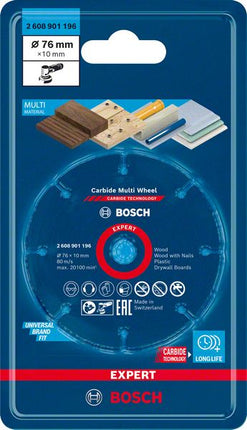 Bosch EXPERT Carbide Multi Wheel Disque à tronçonner 76 x 10 mm - 1 pièce ( 2608901196 ) Technologie carbure