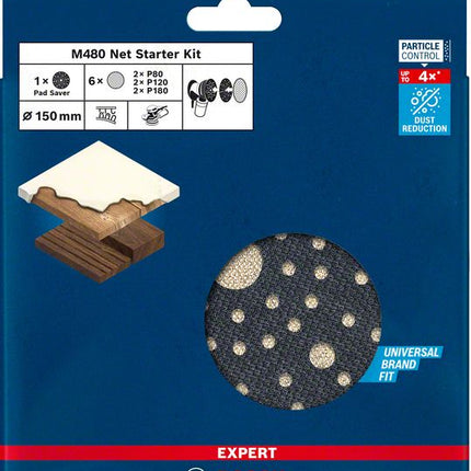 Bosch Expert M480 Abrasifs réticulés 150 mm - Set de démarrage - pour ponceuses excentriques, 7 pcs. ( 2608901203 )