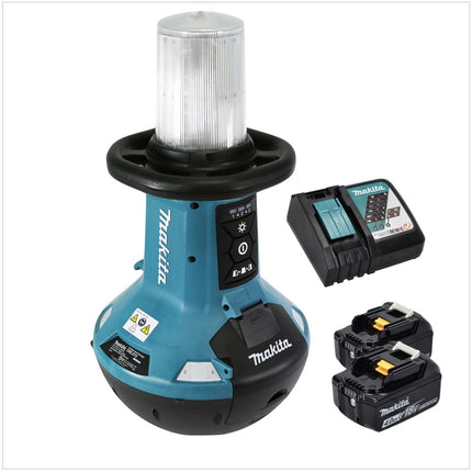 Makita DML 810 RM Lampe LED sans fil 18 / 36 V ( 2 x 18 V ) 5500 lm IP54 + 2 batteries 4,0 Ah + chargeur