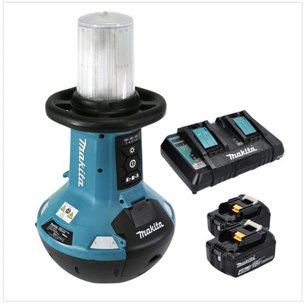 Lampe LED sans fil Makita DML 810 PM 18 / 36 V ( 2 x 18 V ) 5500 lm IP54 + 2 batteries 4,0 Ah + double chargeur