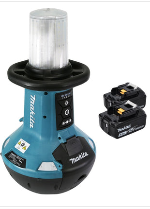 Makita DML 810 T Eclaireur de zone sans fil LED 18 / 36 V ( 2 x 18 V ) 5500 lm IP54 + 2x Batteries 5,0 Ah -sans chargeur