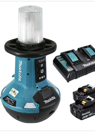 Makita DML 810 PT éclairage de zone LED sur batterie 18 / 36 V (2 x 18 V) 5500 lm IP54 + 2x batteries 5,0 Ah + double chargeur