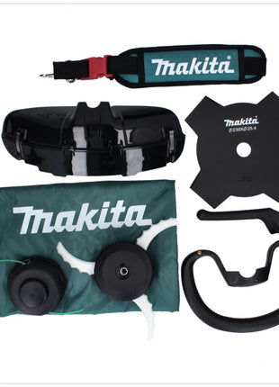 Makita UR 003 GD101 débroussailleuse sur batterie 40 V brushless IPX4 + batterie 2,5 Ah + bandoulière + tête de couteau + tête de fil + couteau à mouche + sac - sans chargeur