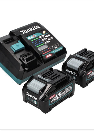 Makita UR 003 GM201 débroussailleuse à batterie 40 V sans balais IPX4 + 2x batteries 4,0 Ah + chargeur + bandoulière + tête de couteau + tête de fil + couteau à mouche + sac