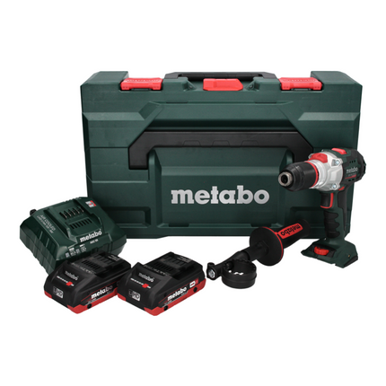 Metabo SB 18 LTX BL I Perceuse à percussion sans fil 130 Nm 18 V Brushless + 2x Batteries 4,0 Ah + Chargeur + Coffret metaBOX + Set d'embouts 32 pcs.
