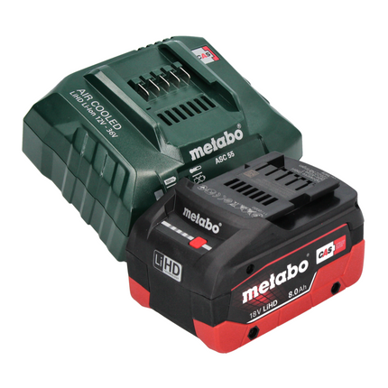 Metabo SB 18 LTX BL I Perceuse-visseuse à percussion sans fil 130 Nm 18V + 1x Batterie 8,0 Ah + Chargeur + Coffret MetaBOX