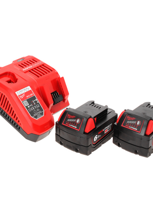 Milwaukee M18 NRG-602 Set de démarrage : 2x Batteries 6,0 Ah / 6000 mAh 18V  + Chargeur (4932451079) (2x 4932451244)